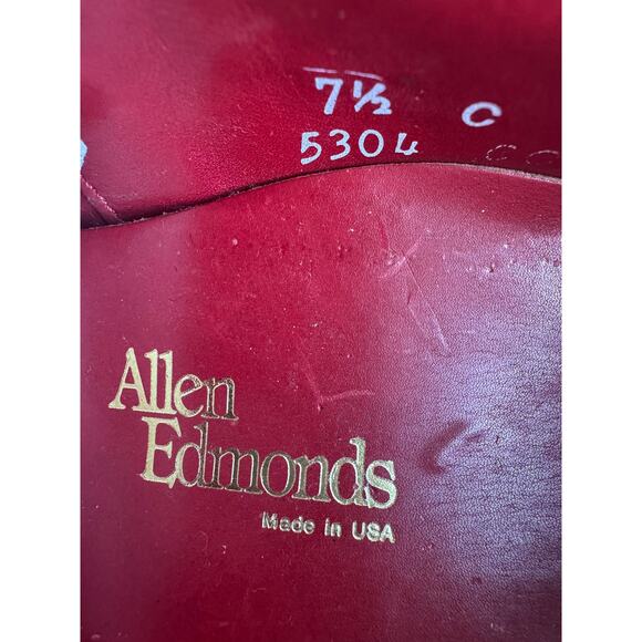 Allen Edmond Black Patent Leather Lace Up Dress Shoes Tuxedo 7.5 C - Picture 6 of 10